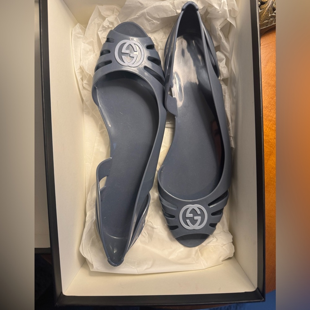 Gucci Blue/Grey Jelly Sandals